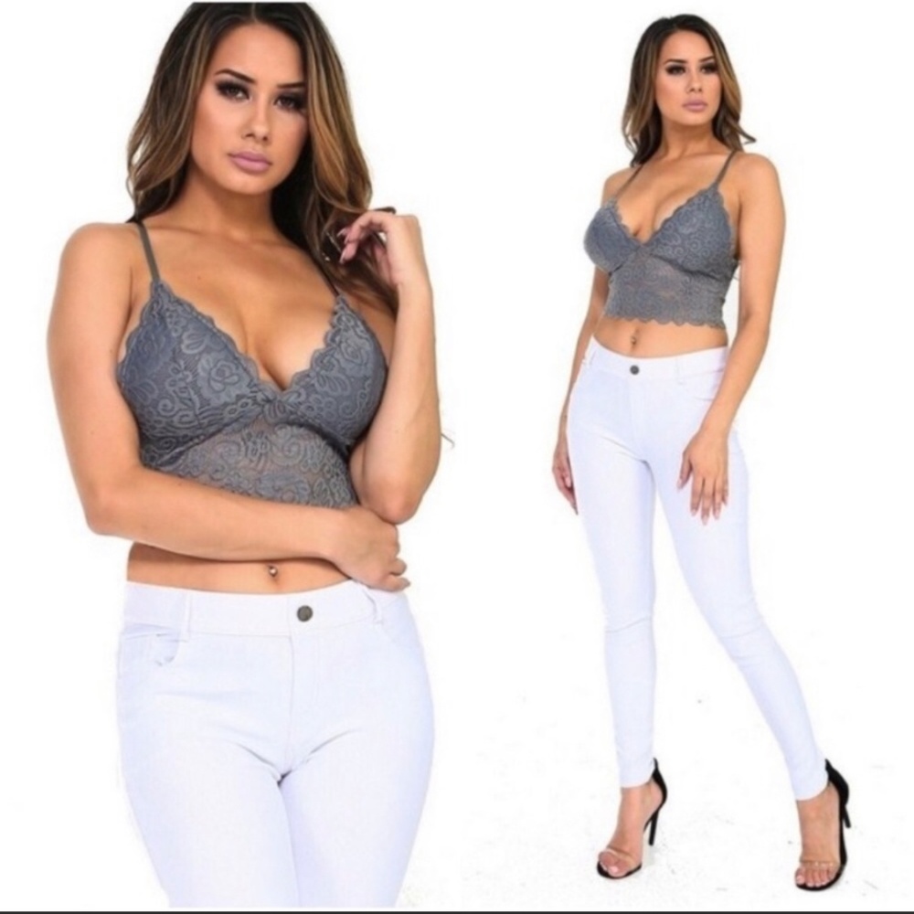 Gray Lace Bralette